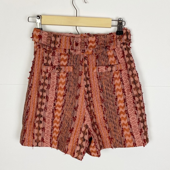 Eva Franco Embroidered Textured High Waist Boho Shorts Size 2 - Picture 5 of 8